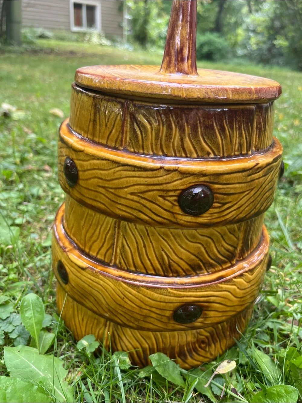 Vintage Style Ceramic Stackable Canister Jar